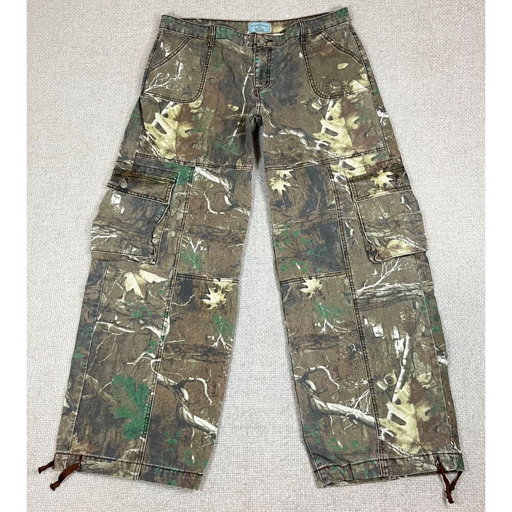Revice Camo Cargo Pants Women's Size 33 (37x33) Baggy Wide Leg Cotton